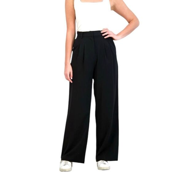 French Connection Women's Wide Leg Trouser Black Size Medium - Picture 6 of 13